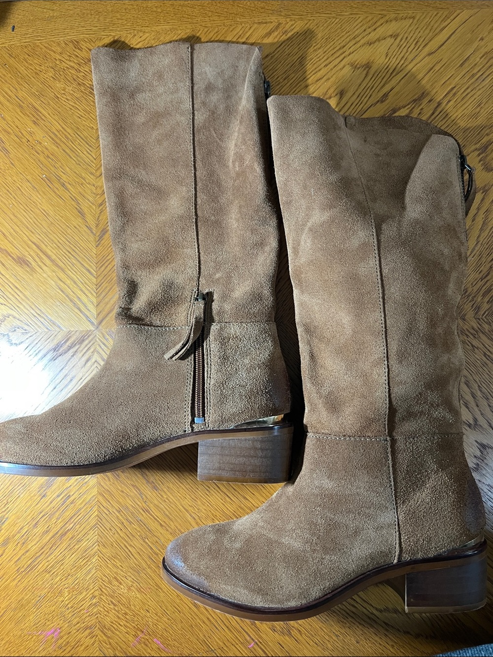 naughty monkey Suede Mid-Calf Slouch Style Heeled Boots - Reddish Brown - Picture 3 of 10
